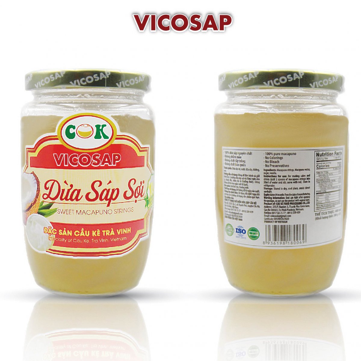 Dừa sáp sợi hũ 400ml